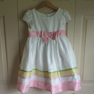 White and Pink Ruffled Tie Front Sundress